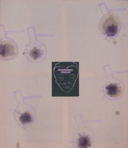 Stefan Voigt / Exit "Weltall Erde Mensch" / Collage, Mischtechnik auf Leinwand / 120 x 100 cm / 2006