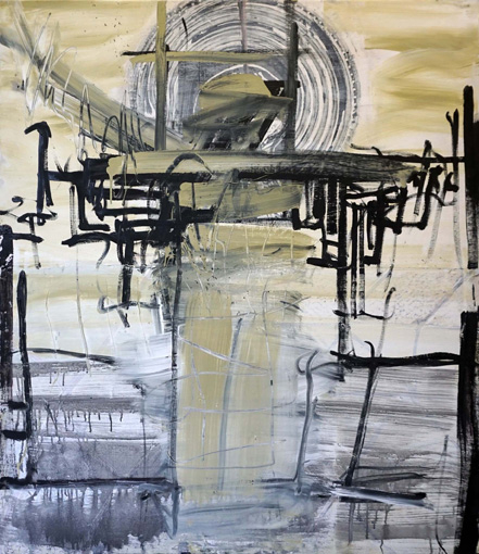 Barriere Stefan Voigt / Barriere / Öl, Acryl auf Leinwand / 140 x 120 cm / 2018