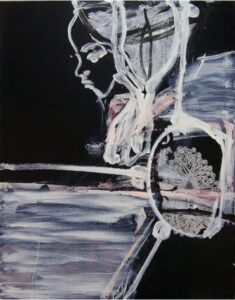 Stefan Voigt / lichtscheu 2 / Siebdruck, Acryl auf Leinwand / 100 x 80 cm / 2006